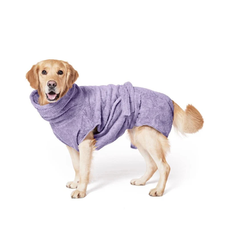 Hundebademantel Bio-Baumwolle "Lavendel" 4XS